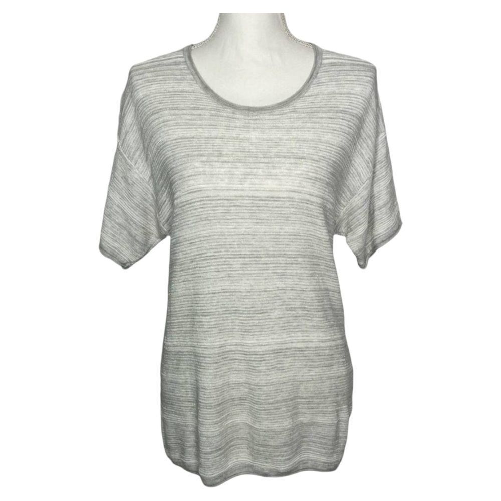 MM Lafleur knit light grey short sleeve top Medium